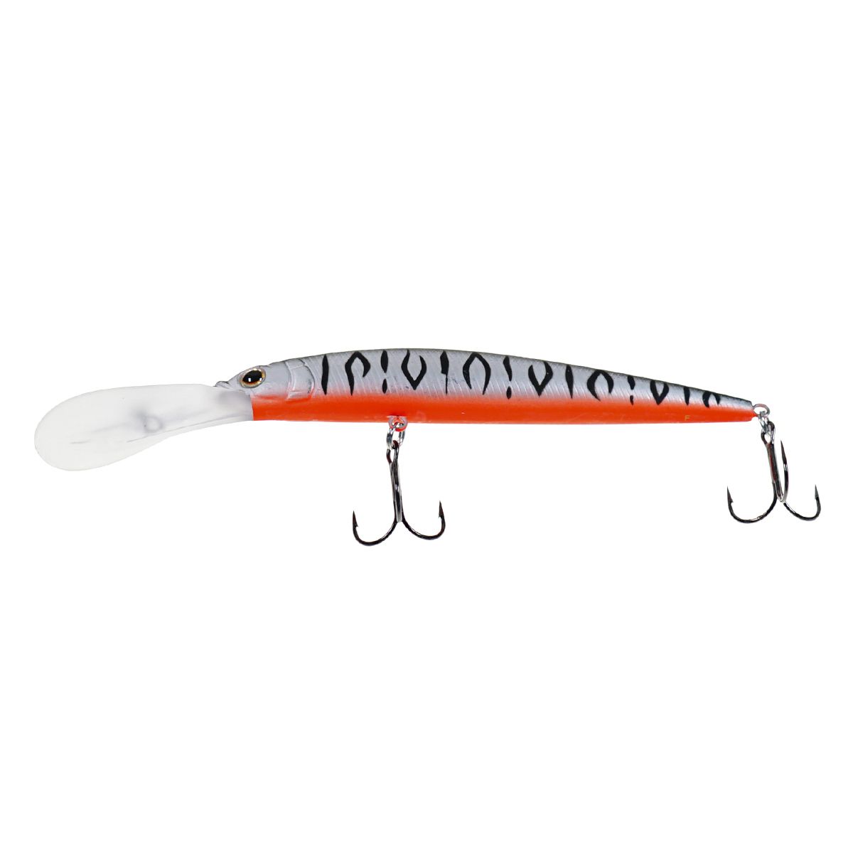 Детальная фотография — Воблер Strike Pro Alpha Diver 110 плавающий 110мм 13гр 2,5м-4м цвет A243ES (Grey Shadow Mat Tiger) (JL-062F#A243ES)