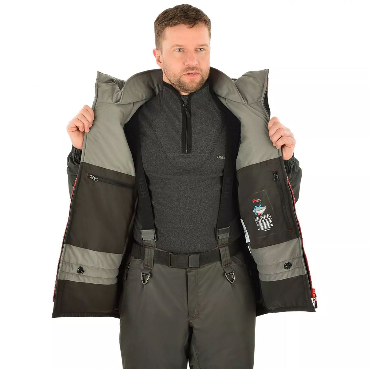 Детальная фотография — Костюм демисезонный HSN Wild River (Hardguard) р.60-62 рост 182 темно-серый (до -10°C)