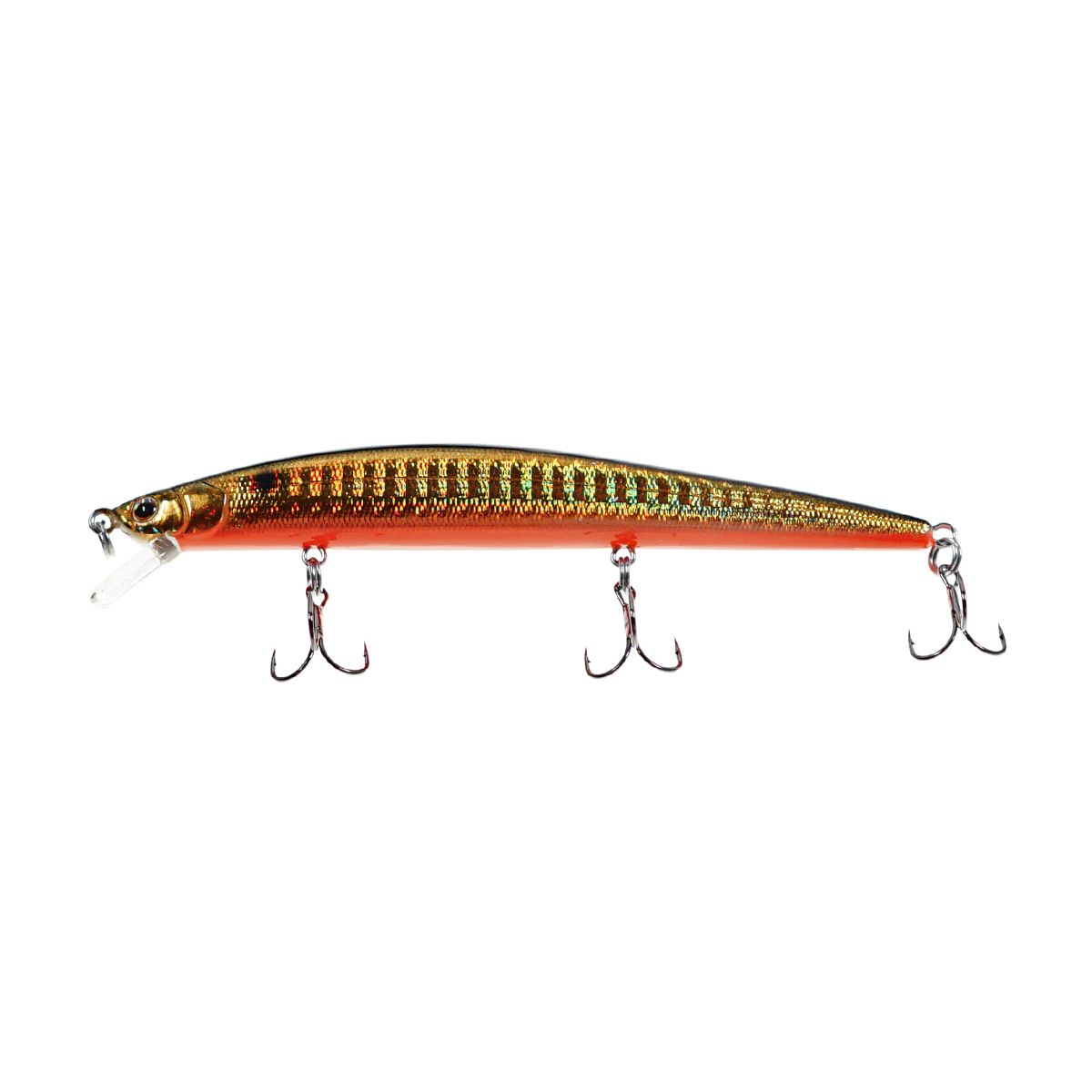 Детальная фотография — Воблер Strike Pro Slingshot Minnow 120F плавающий 120мм 12,6гр 0,5м-1,5м цвет 613-713 (Black Back Smoked OB) (EG-145F#613-713)