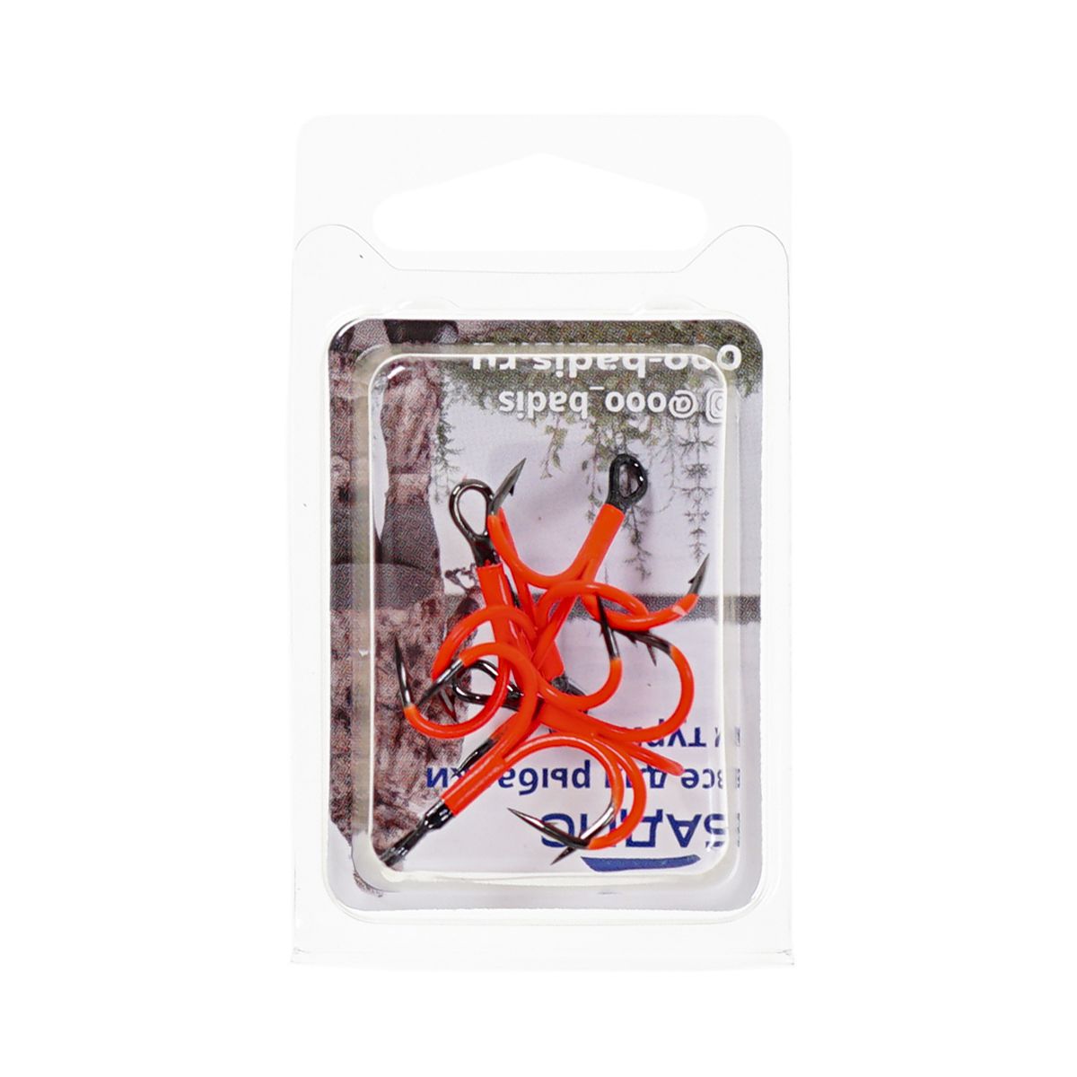 Детальная фотография — Крючки тройные ST-36 с красным UV покрытием №4 (5шт)