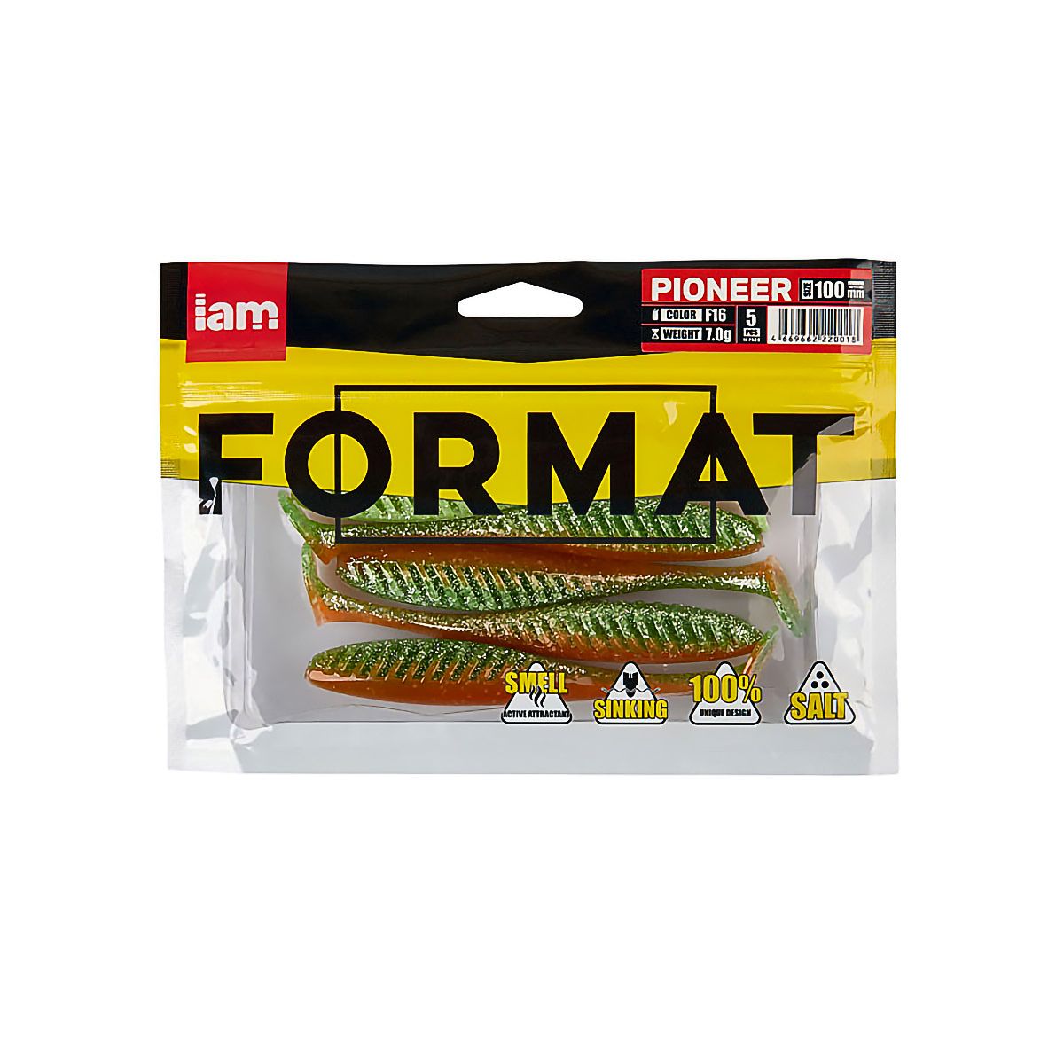 Детальная фотография — Виброхвосты Format Pioneer 10см съедобные цвет F16 (5шт)
