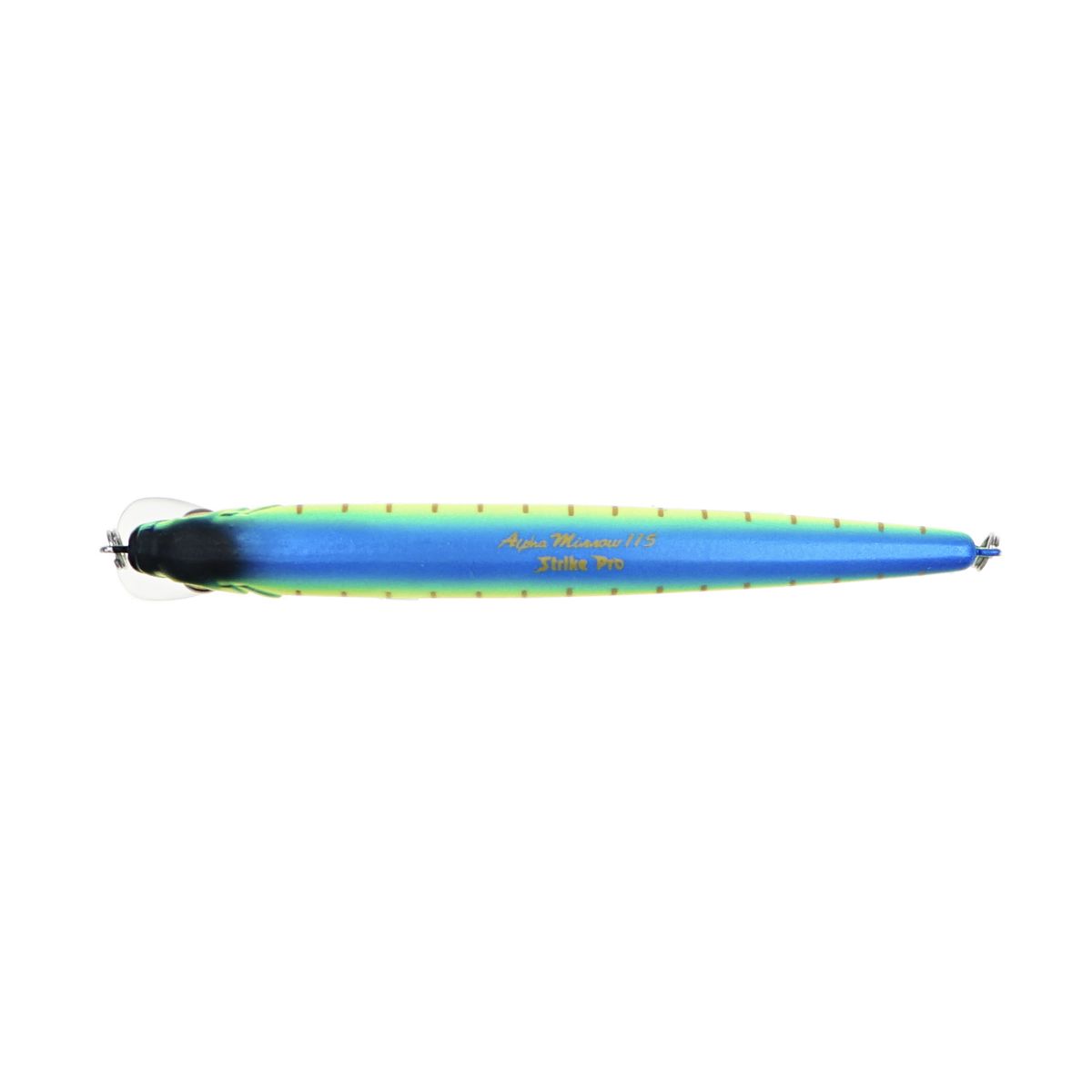 Детальная фотография — Воблер Strike Pro Alpha Minnow 115 плавающий 115мм 12гр 0,6м-1,6м цвет 597S (Blue Mat Tiger) (EG-033F#597S)