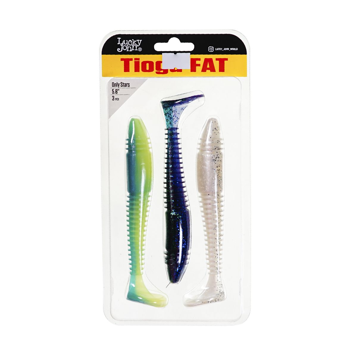 Детальная фотография — Виброхвосты съедобные Lucky John Tioga Fat 5.8" 14,7см цвет MIX4 (3шт)