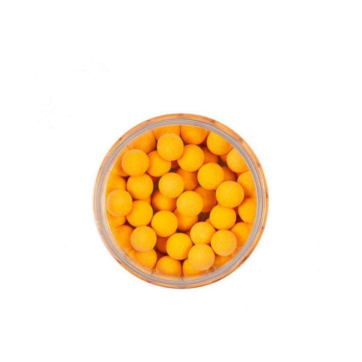 Детальная фотография — Бойлы Minenko Pop-Up 25гр 8мм плавающие, Оранжевая Слива, в банке