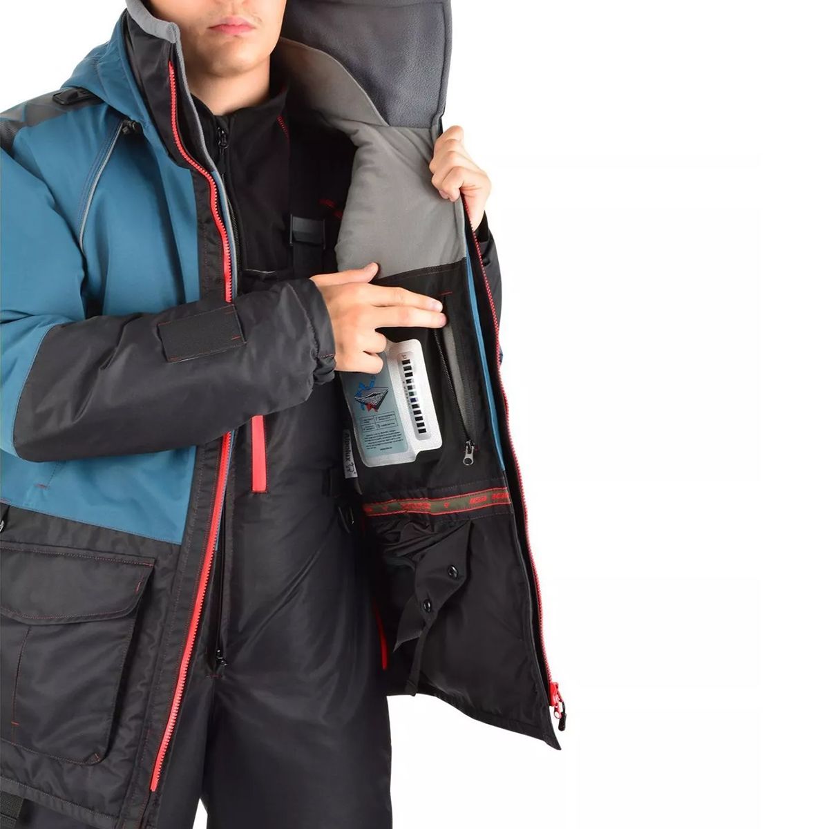 Детальная фотография — Костюм зимний HSN Rescuer VII Comfort плавающий (Hardguard) р.50-52 рост 182 бирюзовый (до -45°С)