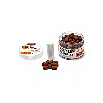 Бойлы Карпомания Pop-Up Dumbells+Dips Multiplex плавающие 8мм 60гр Морепродукты, в банке