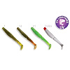 Виброхвосты CF Scalp Minnow 4" 10см съедобные, цвет МIX62 аромат кальмара (4шт)