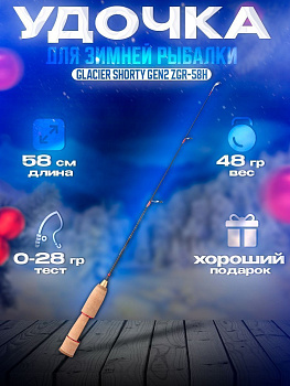 Удочка зимняя Zetrix Glacier Shorty ZGR-58H GEN2 58см тест 28гр