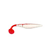 Виброхвосты Zub Wibra 3.5" 9см съедобные, цвет 010 (белый, красный хвост) (5шт)