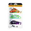 Набор виброхвостов Lucky John Tioga 3.4" 8,6см съедобных, цвет MIX3/S13/T50/T56 (15шт) + Джиг-головки 6гр, 8гр, 10гр