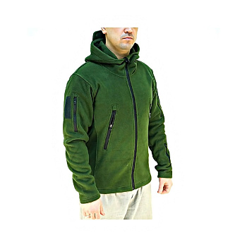 Толстовка с капюшоном (флис, SoftShell) р.XXL оливковая