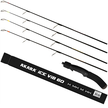 Удочка зимняя Akara Ice Vib 70 с 4-мя хлыстами (M, MH, H, HH) 71см тест 20-60гр